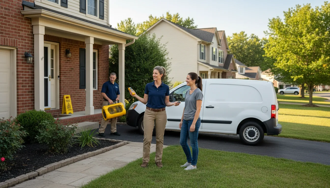 Residential water damage restoration in Worthville, PA